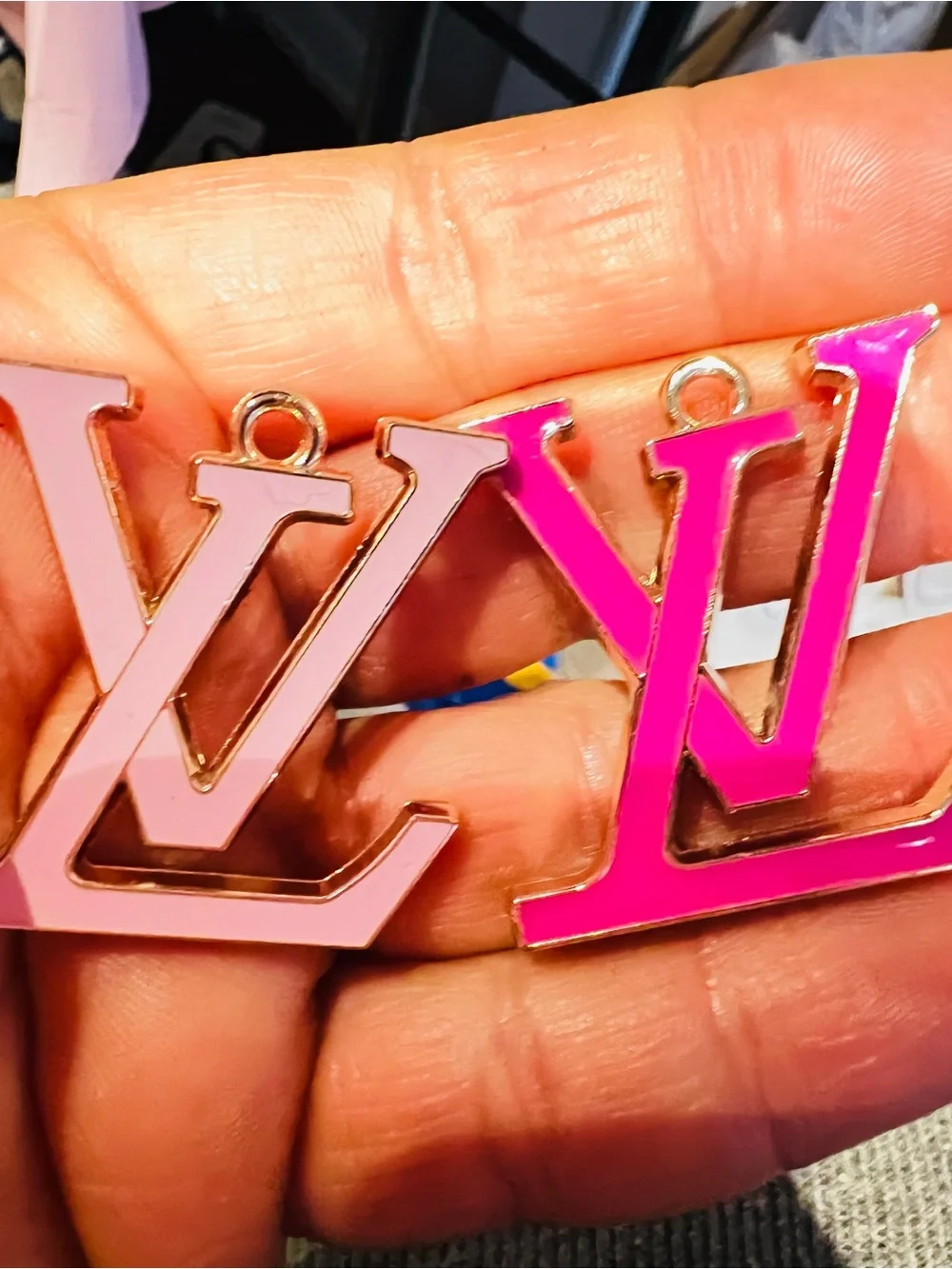 Pink Unbranded double sided Logo Necklace Charms – Set of 2 XL